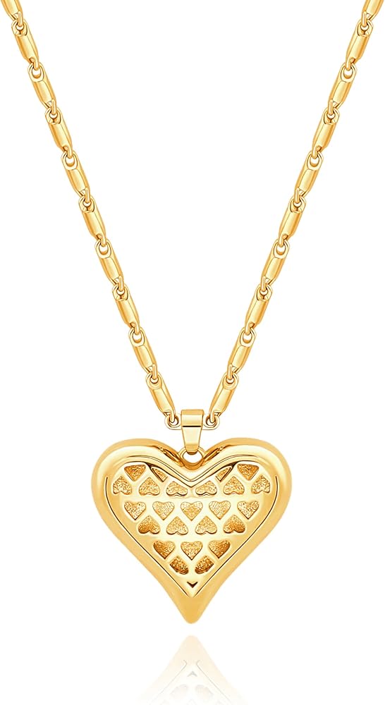 Aobei Pearl 18K Gold Moon Star Lion Evil Eye Love Heart Pendant Necklace Medallion Paperclip Chian Choker Layering Jewery for Women
