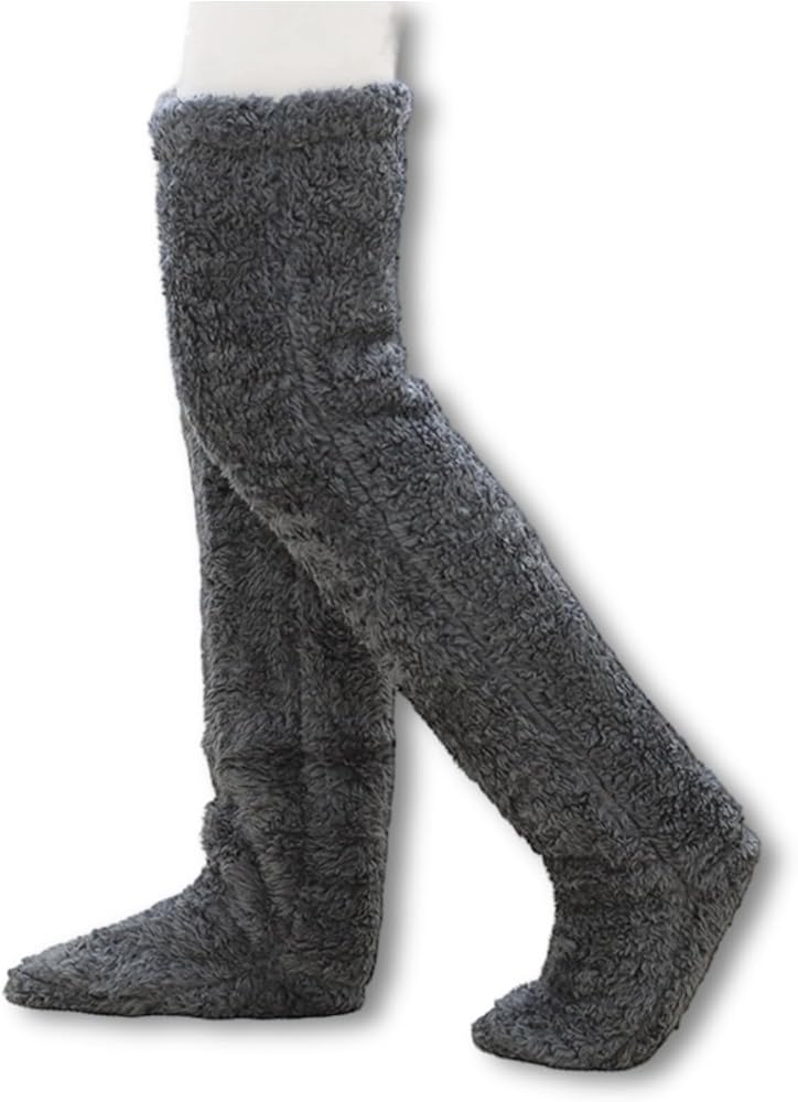 LueWeiLIFE Over Knee Fuzzy Socks high Plush Slipper Stockings Fuzzy Long Leg Warmers Winter Home Fluffy Sleeping Socks