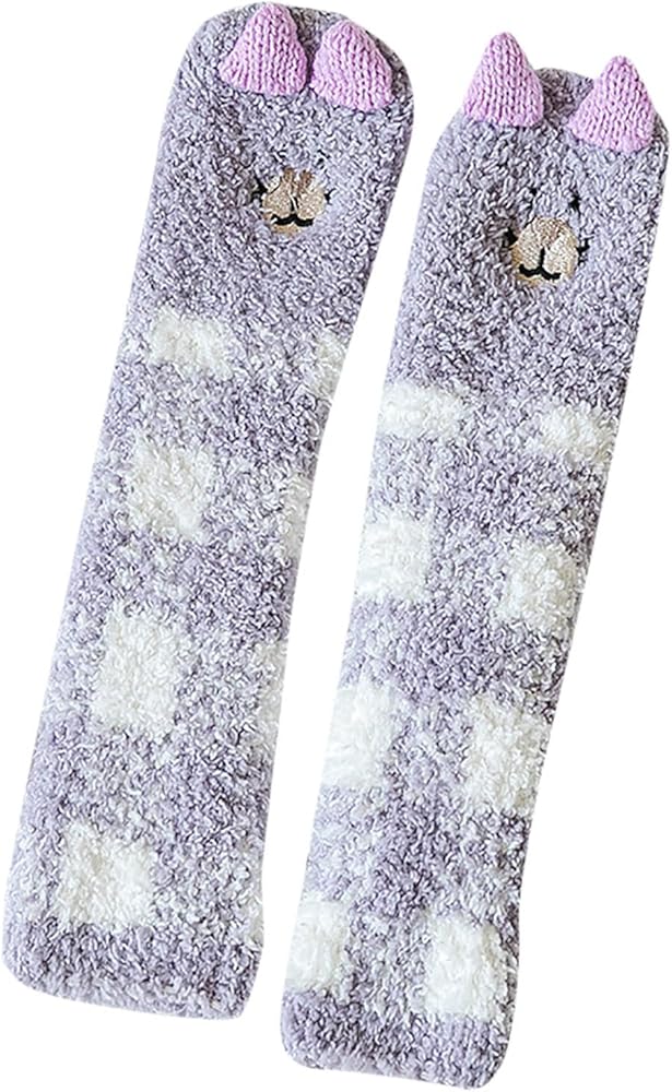 Fuzzy Socks for Women Soft Cozy Fluffy Slipper Socks Colorful Winter Warm Home Sleeping Socks Coral Velvet Sock
