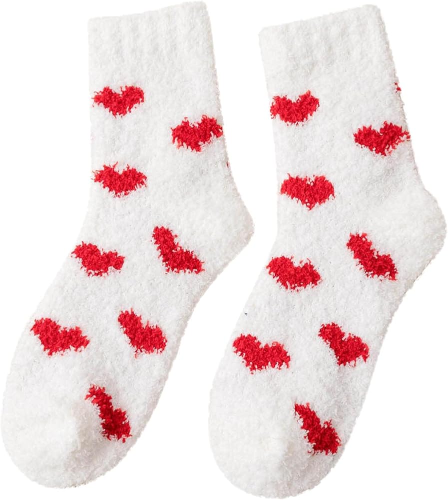 PTOLOCIF Women Fuzzy Coral Fleece Socks Cozy Fuzzy Fleece-Lined Warm Socks Sleep Soft Cozy Winter Adult Slipper Socks