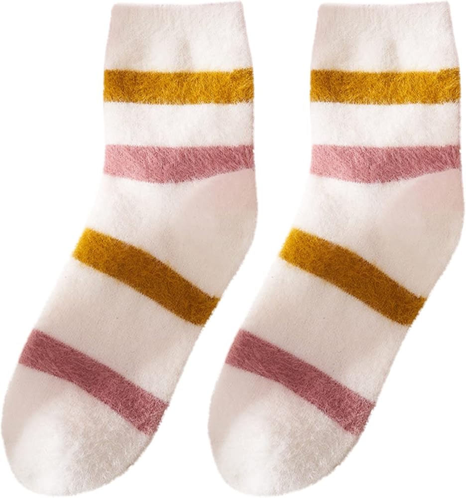 Fuzzy Socks for Women Colorful Plush Slipper Socks Soft Women Fleece Comfy Home Socks Cozy for Winter Indoor