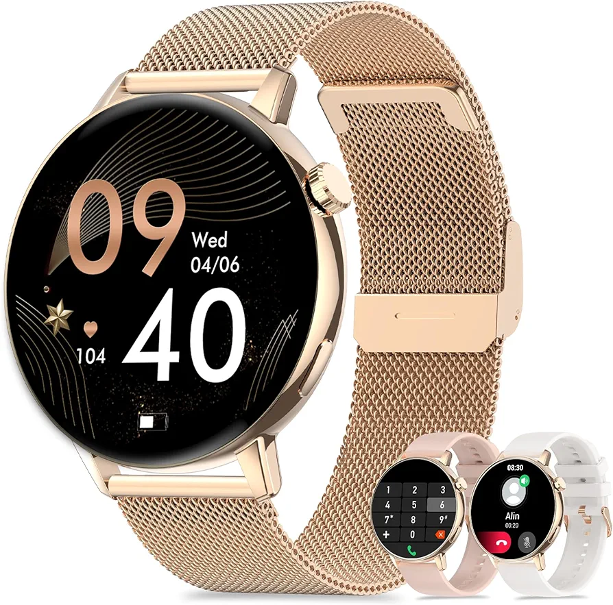 Smart Watch for Women Dial/Answer Call Activity Fitness Tracker with Heart Rate Sleep Monitor Pedometer Calorie 20 Sports Modes Waterproof Smartwatch for Android Phones iPhone