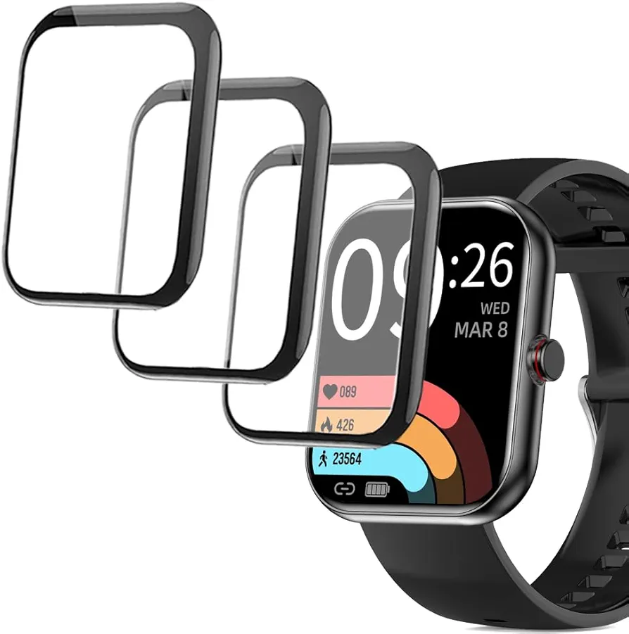 3D Screen Protectors Compatible with SOMTLERK A221 1.91” Smartwatch, 3pcs,(NOT FOR T60, T70)