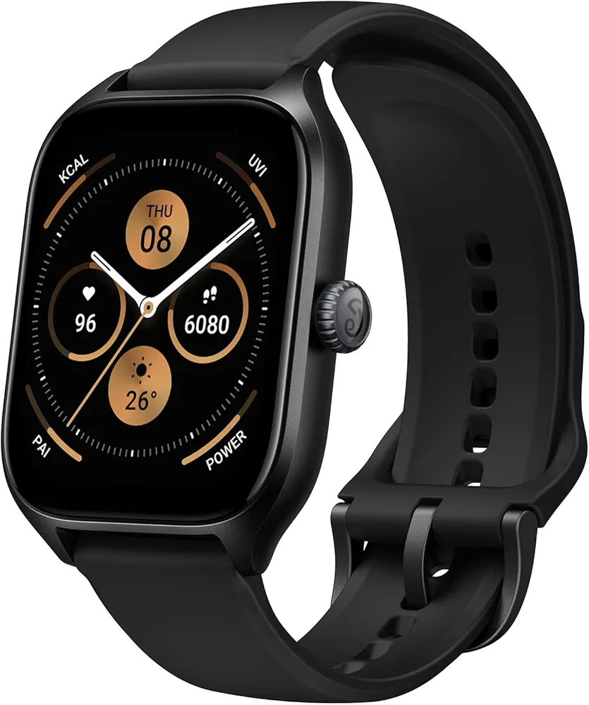 Amazfit GTS 4 Smart Watch 43mm for Men, Alexa Built-In, GPS, Bluetooth Calls & Text, 8-Day Battery Life, Heart Rate & Sleep Tracking, AI Fitness App & 150+ Sports Modes, for Android & iPhone-Black