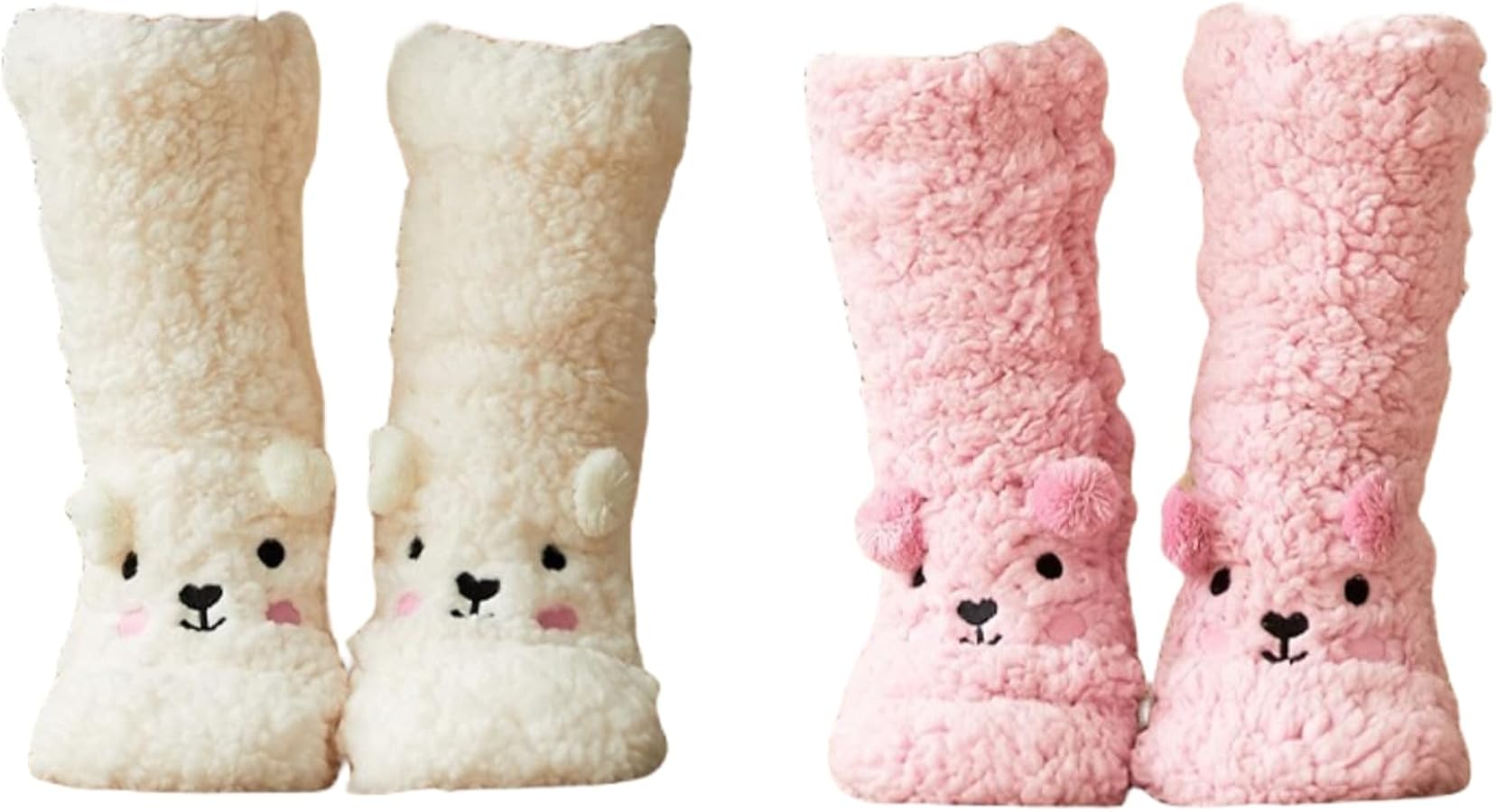 Dog Socks Fuzzy Socks Fluffy Socks Winter Warm Soft Slipper Home Sleeping Cute Animal Socks 2 Pairs
