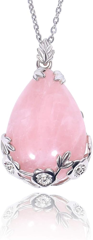 KISSPAT Healing Crystals Necklace for Women and Men Quartz Crystal Stone Pendant Necklaces Chakra Jewelry