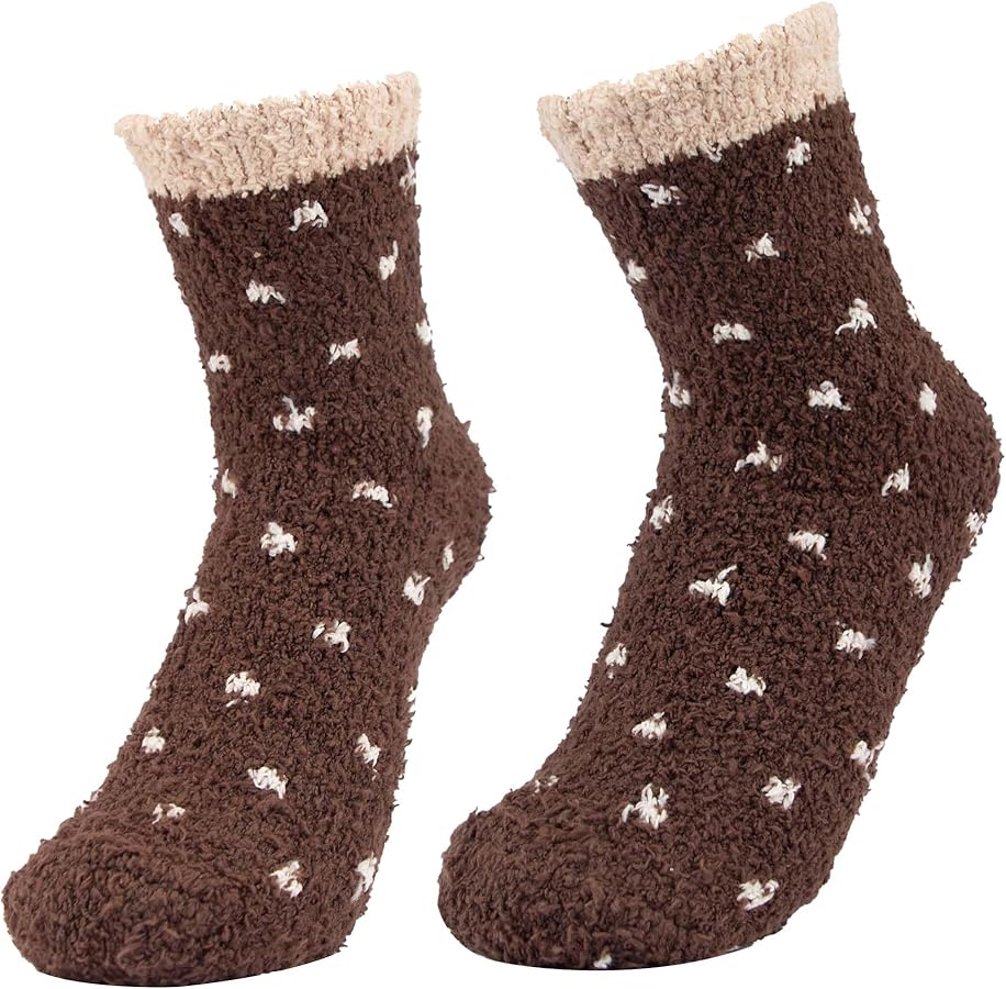 Fuzzy Socks for Women, Cozy Socks for Women, Cute Sleep Slipper Fluffy Socks Women, Soft Comfy Coral Fleece Warm Socks for Women Winter Home Casual