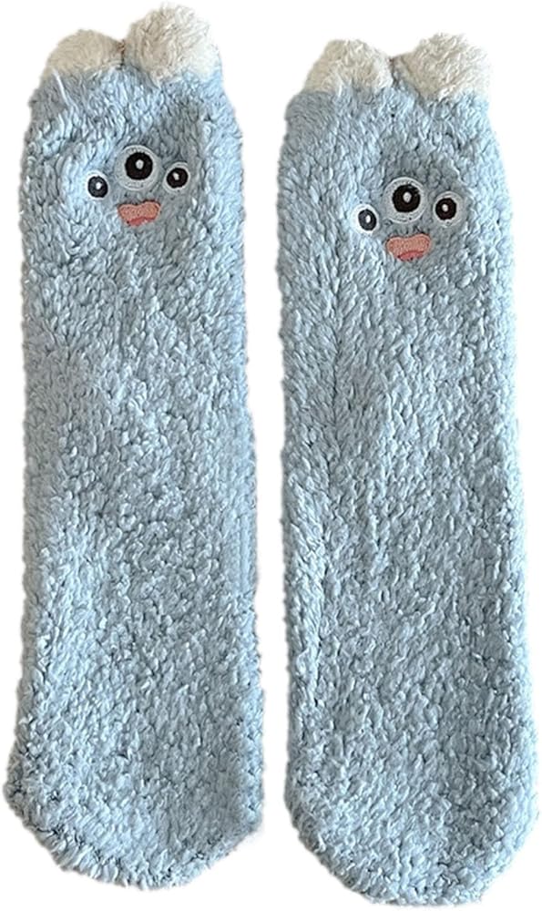 Mens Fuzzy Socks Soft Cozy Fluffy Slipper Winter Warm Plush Socks Sleeping Warm Socks Christmas Gift for Women