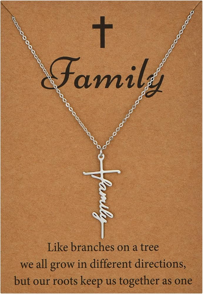 SANNYRA Faith Necklace for Christmas Gifts - Cross Necklace for Women - Inspirational Grace Hope Warrior Peace 14K Gold Silver Rose Gold Pendant Necklace Gift