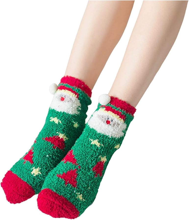 Fuzzy Socks for Women Warm Winter Holiday Slipper Socks Soft Home Sleeping Socks for Women Mom Christmas Gifts for Her