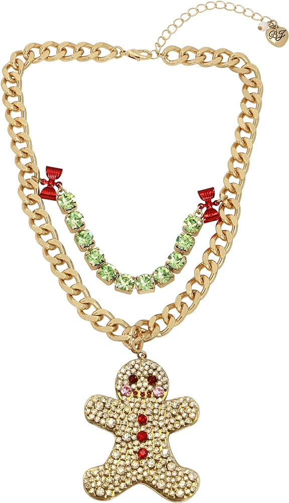 Betsey Johnson Womens Christmas Ornament Pendant Convertible Necklace