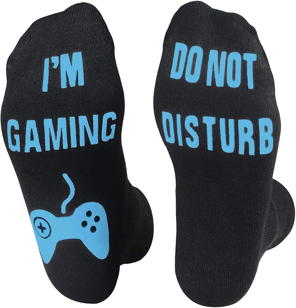 NDLBS Funny Christmas Gifts Novelty Gaming Socks Christmas Stocking Stuffers for Men Teens Boys Kids Him Adult Xmas Gifts