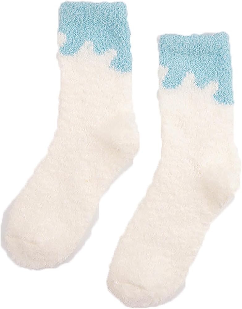 Womens Cotton Fuzzy Fluffy Warm Socks Novelty Cute Personalized Sock Microfiber Soft Sleep Socks for Holiday Gifts