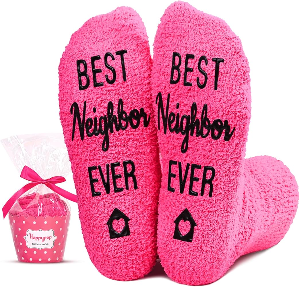 HAPPYPOP Neighbor Gifts Ideas Socks for Women - Best Neighbor Gifts Hostess Gifts, House Warming Gifts, New Home Gifts Neighbor Friend Female