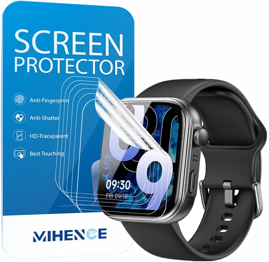 Screen Protector Compatible for TOZO S6 Smartwatch 1.85", PET HD Protective Film for S6 1.85'' Smartwatch (6 PCS)