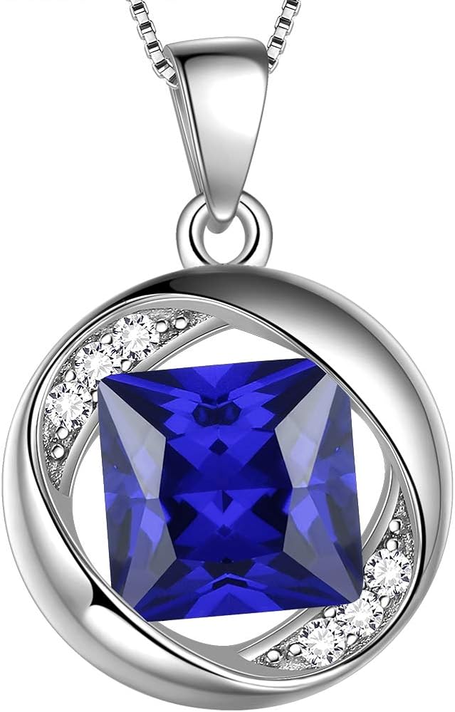Aurora Tears 925 Sterling Silver 12 Birthstones Necklace/Earring/Ring/Bracelet Women Birthstone Pendant Crystal Fashion Birthday Jewelry Christmas Gift for Girls Women