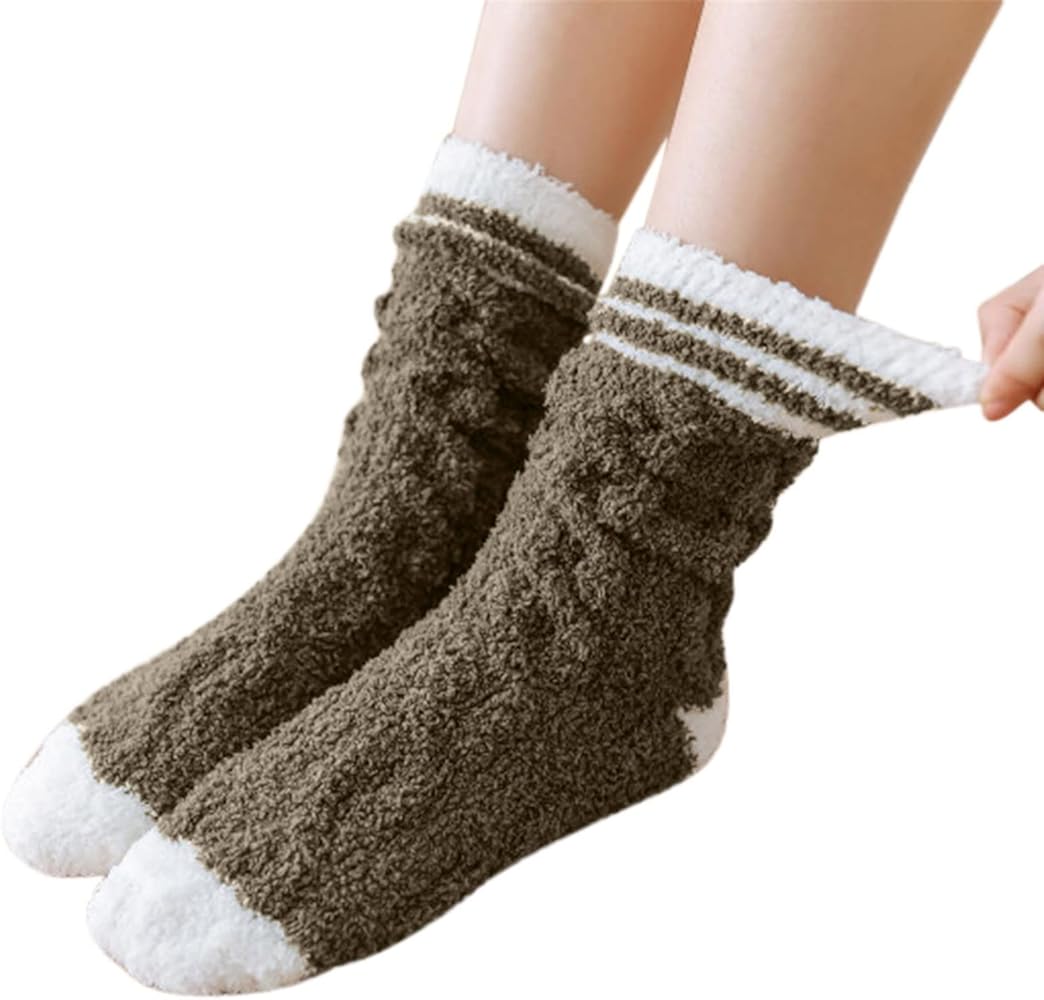 HELLORSO Women's Winter Fuzzy Socks Warm Slipper Socks Women's Soft Fuzzy Sleeping Socks Fuzzy Athletic Socks for Men