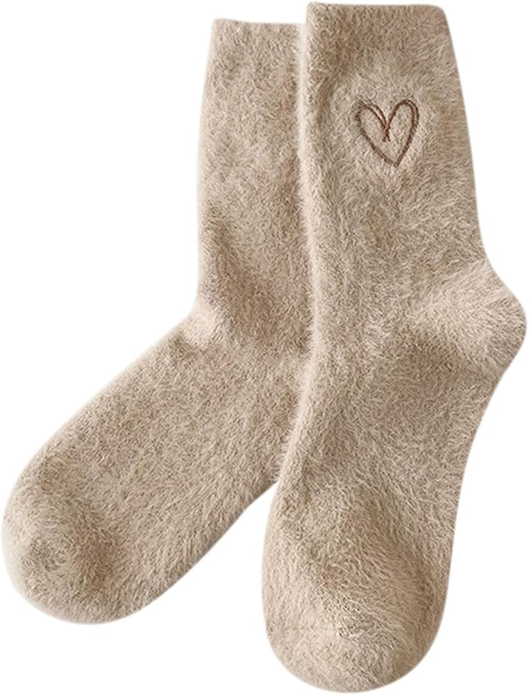 Fuzzy Slipper Socks for Women Men Striped Super Soft Warm Sleeping Warm Socks Christmas Gift for Women