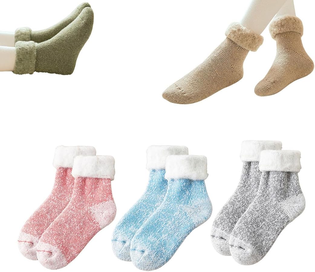 Cozy Fluffy Plush Slipper Socks, Solid Colored Socks for Women, Women's Warm and Cozy Winter Sleeping Socks