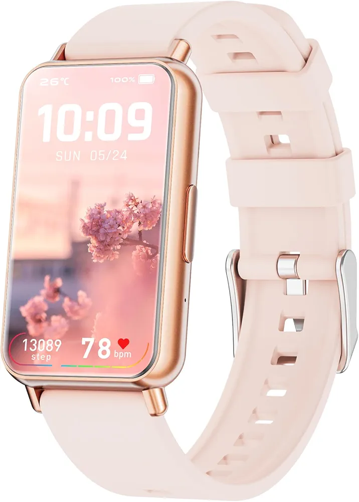 Smart Watch for Android iOS Phones,1.47 inch Full Touch Screen Fitness Tracker with Heart Rate & Blood Oxygen Monitoring IP68 Waterproof Smart Watches for Men Women (Pinks)