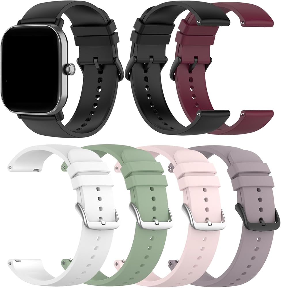 Bands Compatible for FITVII HM57 H56 Smart Watch Bands, Quick Release Soft Silicone Bands for FITVII HM57&H56 Smartwatch