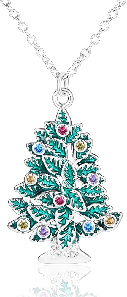 LAZLUVU Christmas Jewelry Christmas Tree Necklace Snowflake Necklace Snowflake Ring Snowflake Earrings Christmas Gifts for Christmas Day