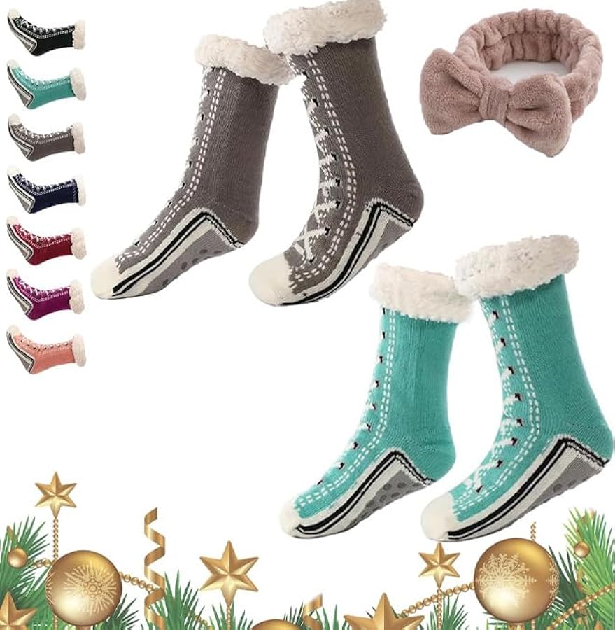 Inherentinct Ultra-Thick Cashmere Slipper Home Socks, Inherent Inc Socks, Inherent Cashmere Socks Non Slip for Women