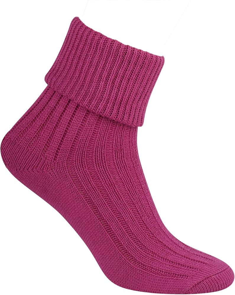 Womens Wool Bed Socks | Steven | Warm Fluffy Ribbed Cozy Soft Lounge Sleep Socks