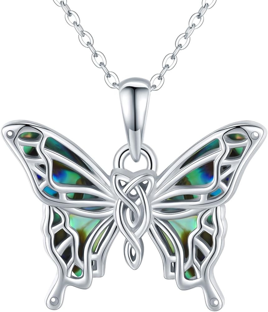 Butterfly Necklaces for Women 925 Sterling Silver Butterfly Jewelry Butterfly Pendant Necklace Gifts for Girlfriend Valentine's Day Christmas