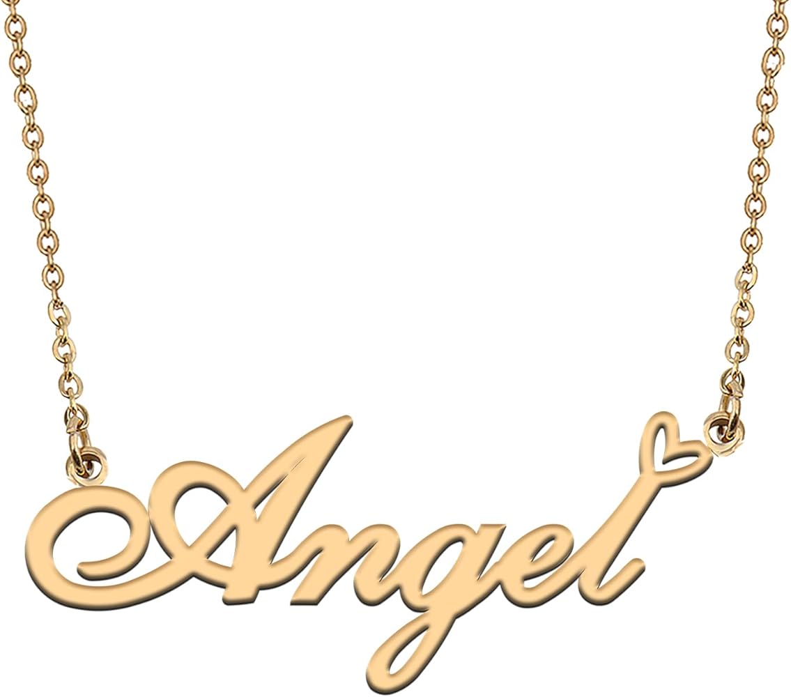 HUAN XUN Personalized Custom Initial Pendant Name Necklaces for Womens in Gold Silver