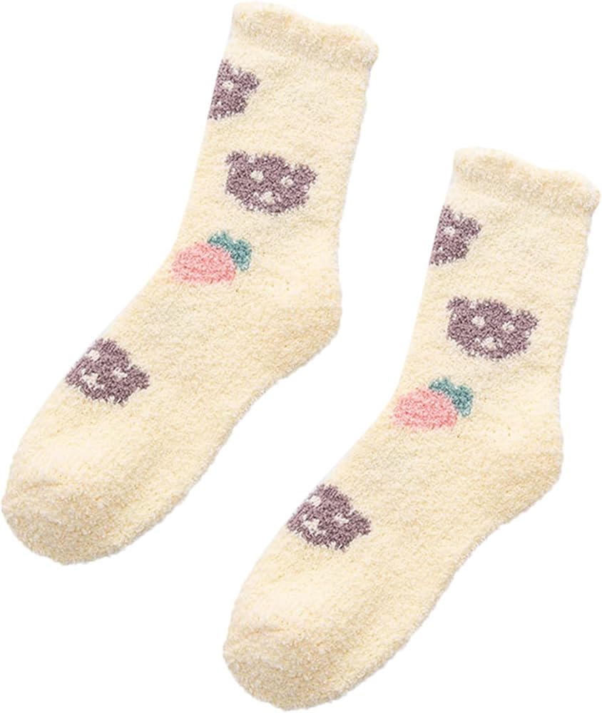 Womens Super Soft Fuzzy Cozy Socks Warm Cabin Fluffy Fleece Microfiber Cozy Soft Stockings Casual Home Sleep Socks