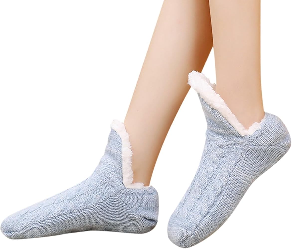 Daygeve Women's Winter Soft Warm Cozy Fleece Lined Fuzzy Slipper Socks Fuzzy Socks Gift Set Soft Warm Microfiber Fuzzy Socks