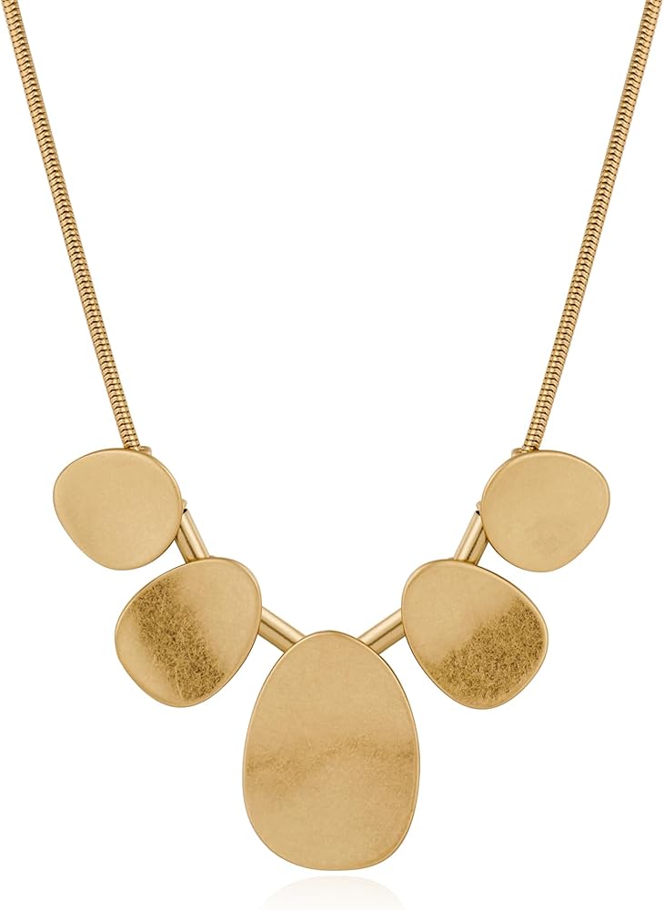 CLASSYZINT Gold Irregular Metal Piece And Coin Pendant Necklace For Women