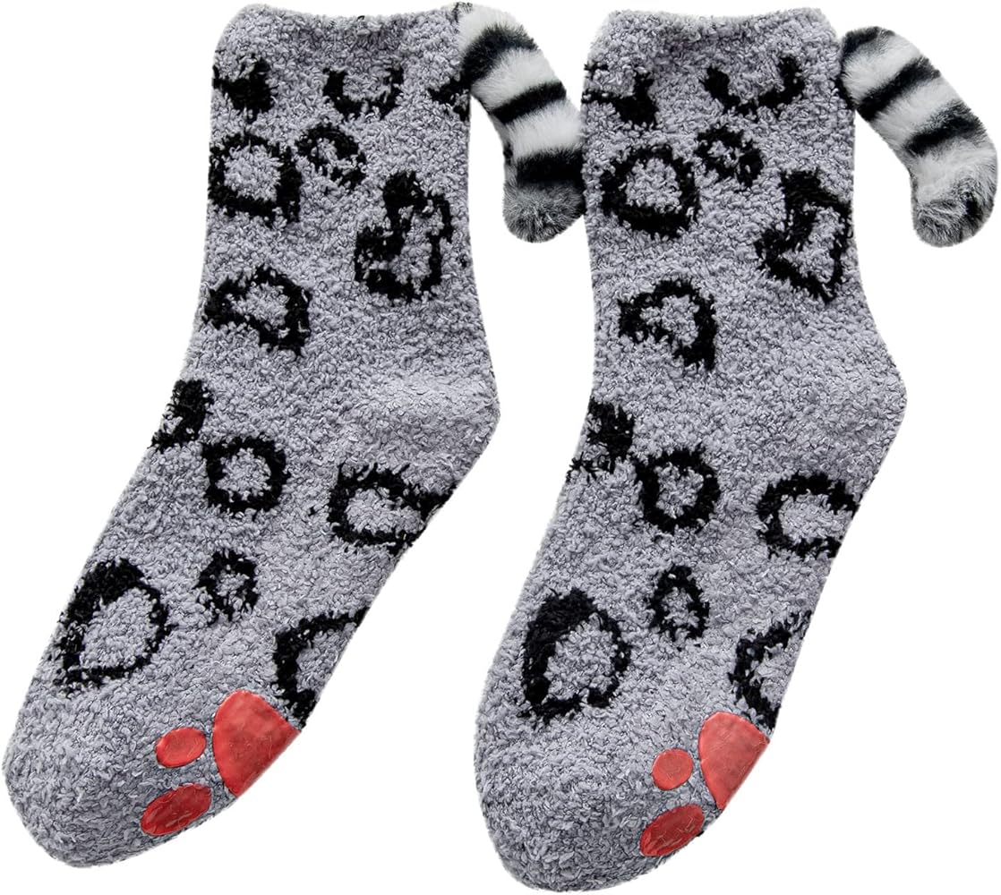 Winter Socks for Women Thick Fuzzy Fleece Plush Sleeping Socks Soft Sherpa Lined Socks Non Slip with Grippers