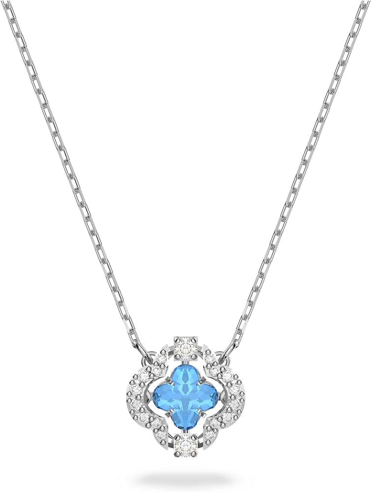 SWAROVSKI Sparkling Dance Necklace and Bracelet Jewelry Collection, Blue Crystals, Clear Crystals