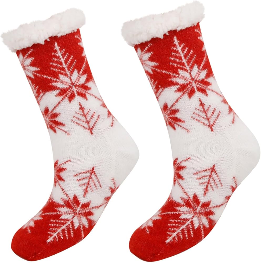 Womens Mens Fuzzy Slipper Socks Fleece lined Slipper Socks Thick Warm Slipper Socks for Presents Winter Party Supplie
