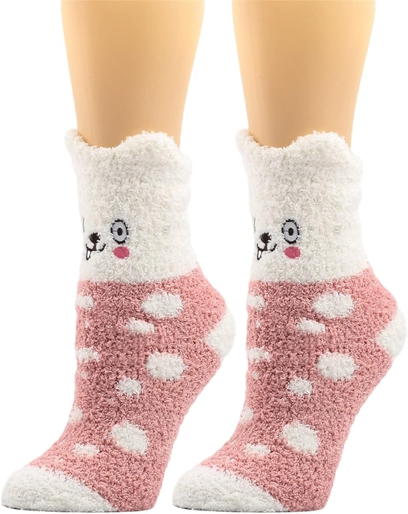 Women's Slipper Socks Cozy Fluffy Winter Warm Slipper Socks Warm Fuzzy Crew Socks Winter Plush Socks Sleeping