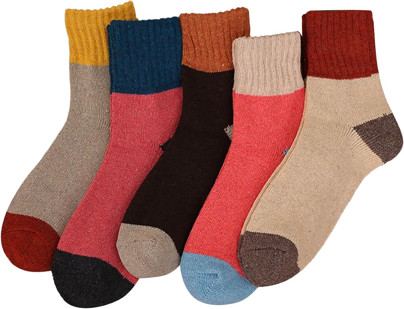 5 Pairs Warm Winter Socks for Women Thermal Boot Socks Comfy Slouchy Slipper Socks Cozy Chunky Crew Socks