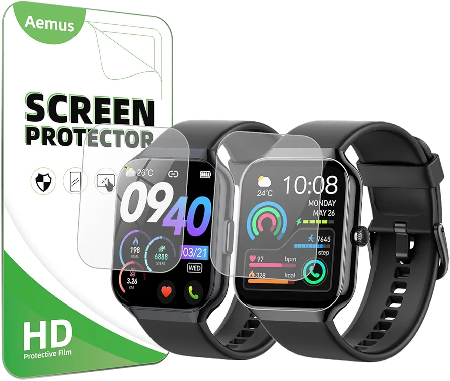 Screen Protector Compatible for Togala Smart Watch 1.96" (6 Pack) Clear TPU Soft Film Compatible for Jugeman P99 / P98 Smart Watch