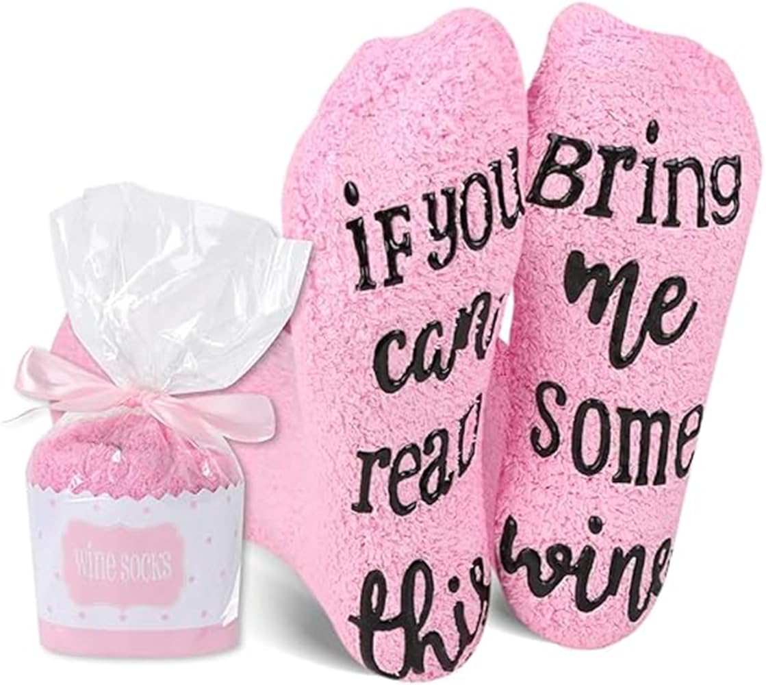 Benefeet Sox Wine Socks Women If You Can Read This Cupcake Socks Funny Sayings Fuzzy Non Slip Hospital Slipper Socks