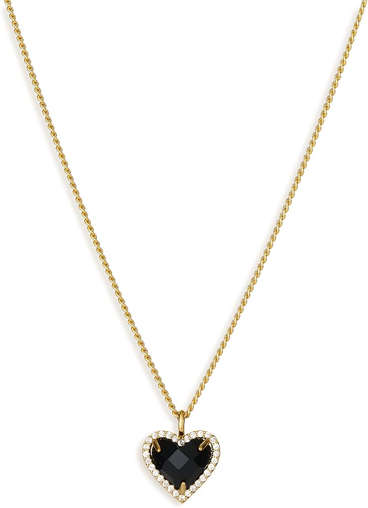 Black Love Diamond Clavicle Chain French Retro Heart Shaped Zircon Pendant Necklace Women's Upscale Luxury Gift for Wife Sisters Brass Women's Pendant Necklace