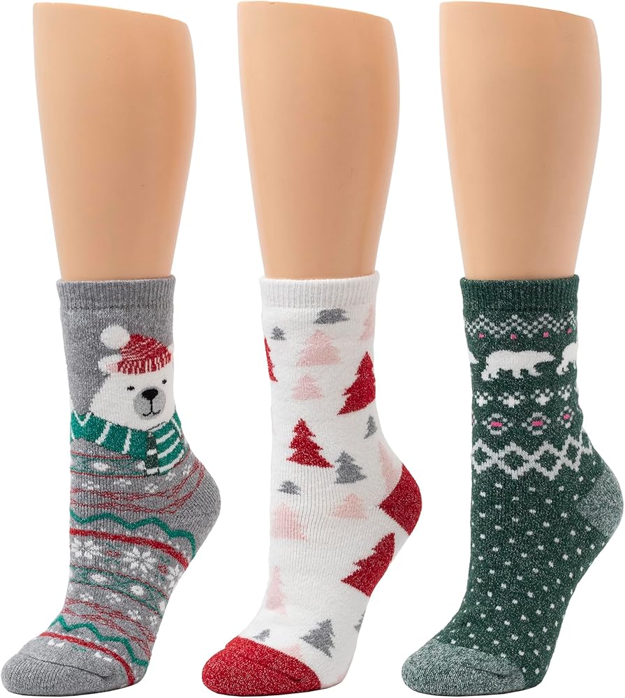 Cuddl Duds Women Holiday Christmas Gift Super Soft Multipack Lounge Socks