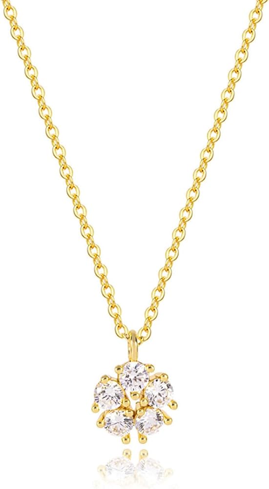 VRIUA Dainty Necklace for Women Simple Gold Necklace 14K Gold Plated Cute Gold Necklace Diamond Necklaces for Women Trendy Gold Necklace Jewelry