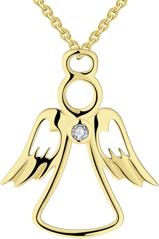 FJ Guardian Angel Necklace 925 Sterling Silver Angel Pendant Jewelry Gifts for Women