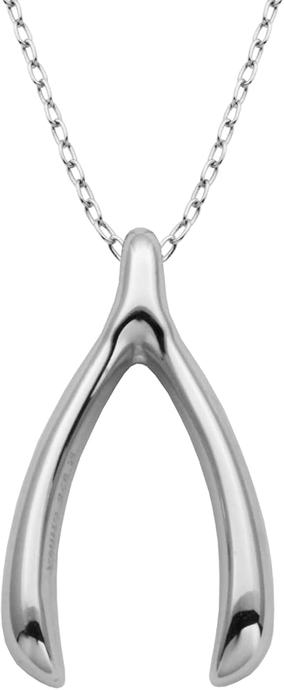 Amazon Essentials 18k Yellow Gold Plated Sterling Silver Wishbone Pendant Necklace , (previously Amazon Collection)
