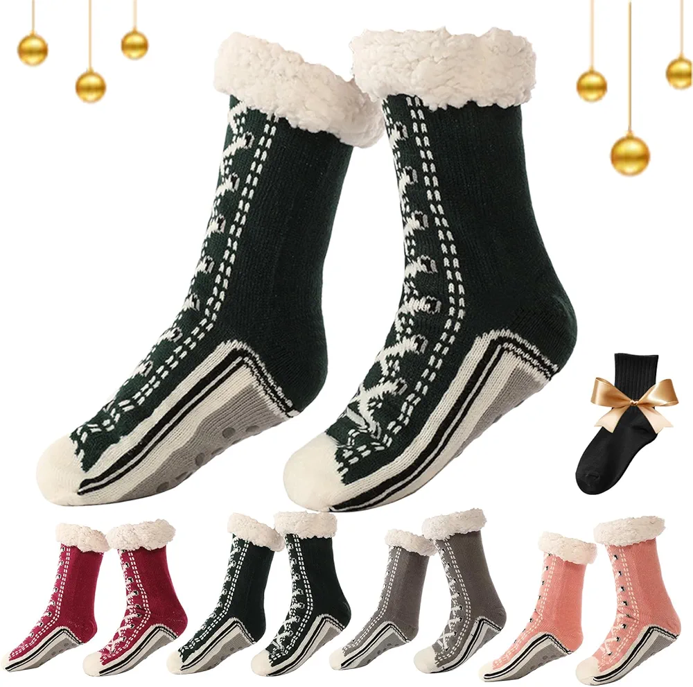 Ultra-Thick Slipper Home Socks, Slipper Socks Non Slip Slipper Socks Christmas for Women