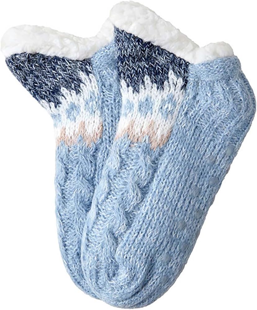 Slipper Socks for Women Fleece Lined Fuzzy Socks Low Cut Super Soft Floor Socks Warm Home Sock Mens Stocking Stuffers