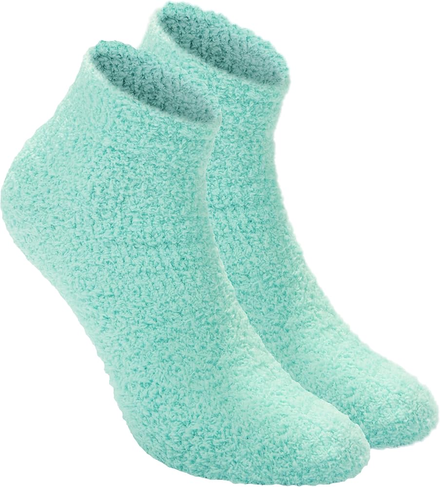 BRUBAKER Bed Socks for Women - Super Soft Sleeping Socks - Cozy, Fuzzy & Warm - Cuddle Home Socks - Mint, Pink, Gray or White