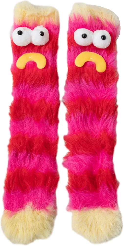 Winter Fuzzy Socks for Women Girls Cozy Soft Warm Socks Casual Home Sleep Socks Cartoon Doll Slipper Socks Gifts
