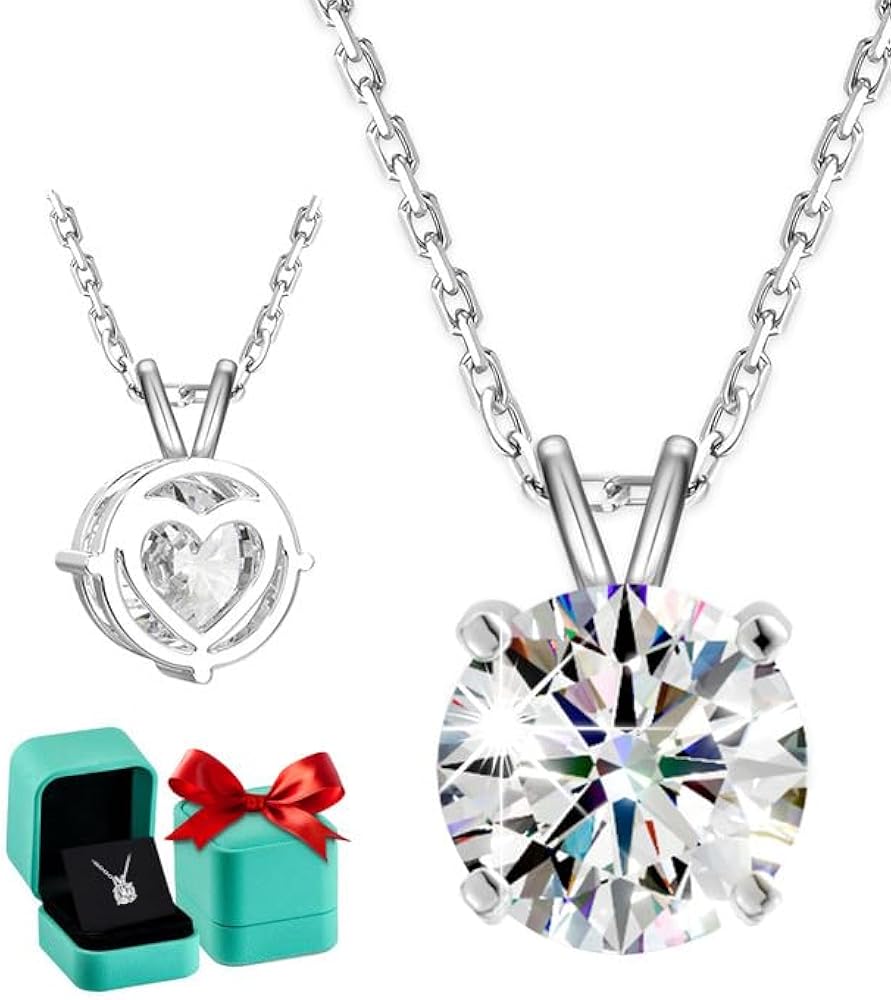 Moissanite Necklace for Women - Moissanite Solitaire Necklace, Moissanite Pendant Necklace, Moissanite Pendant for Women, Moissanite Chain, Moissanite Jewelry for Women, 1-3 Carat